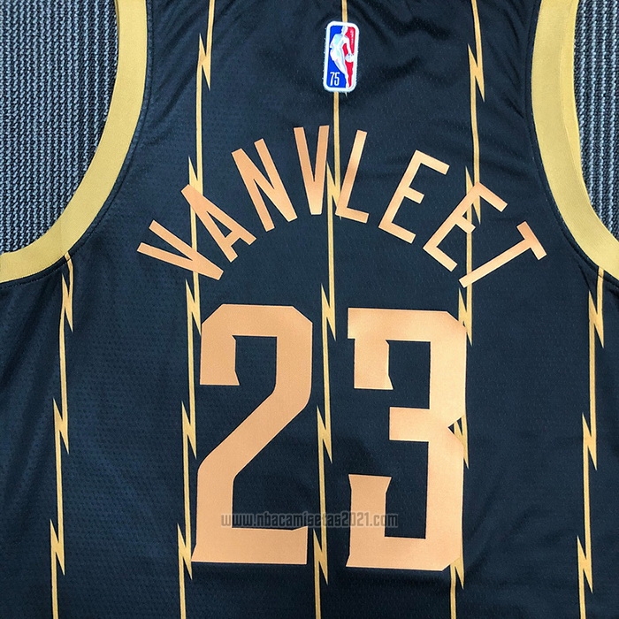 Camiseta Toronto Raptors Fred Vanvleet #23 Ciudad 2021-22 Negro